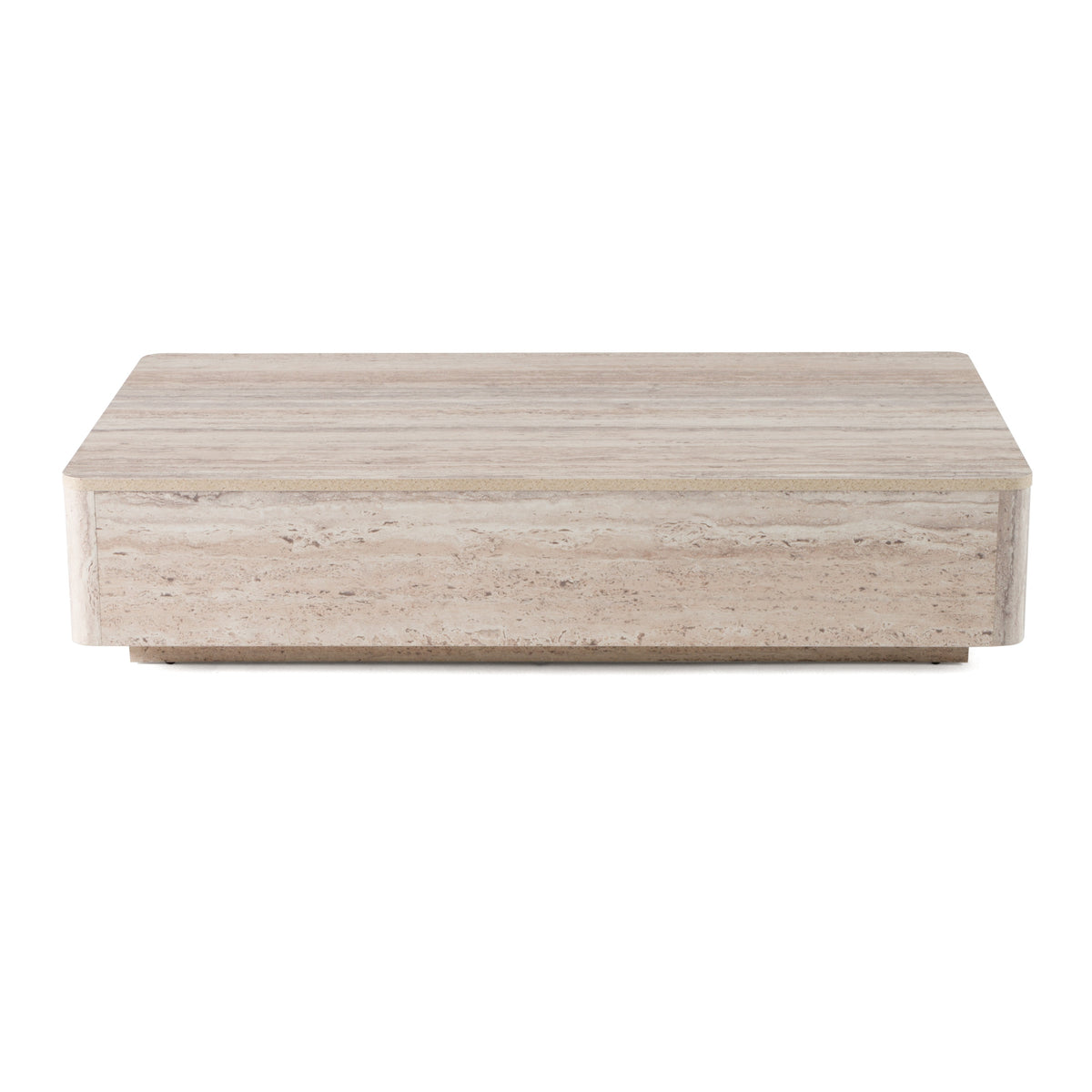 Roma Modern Faux Travertine Rectangular Coffee Table