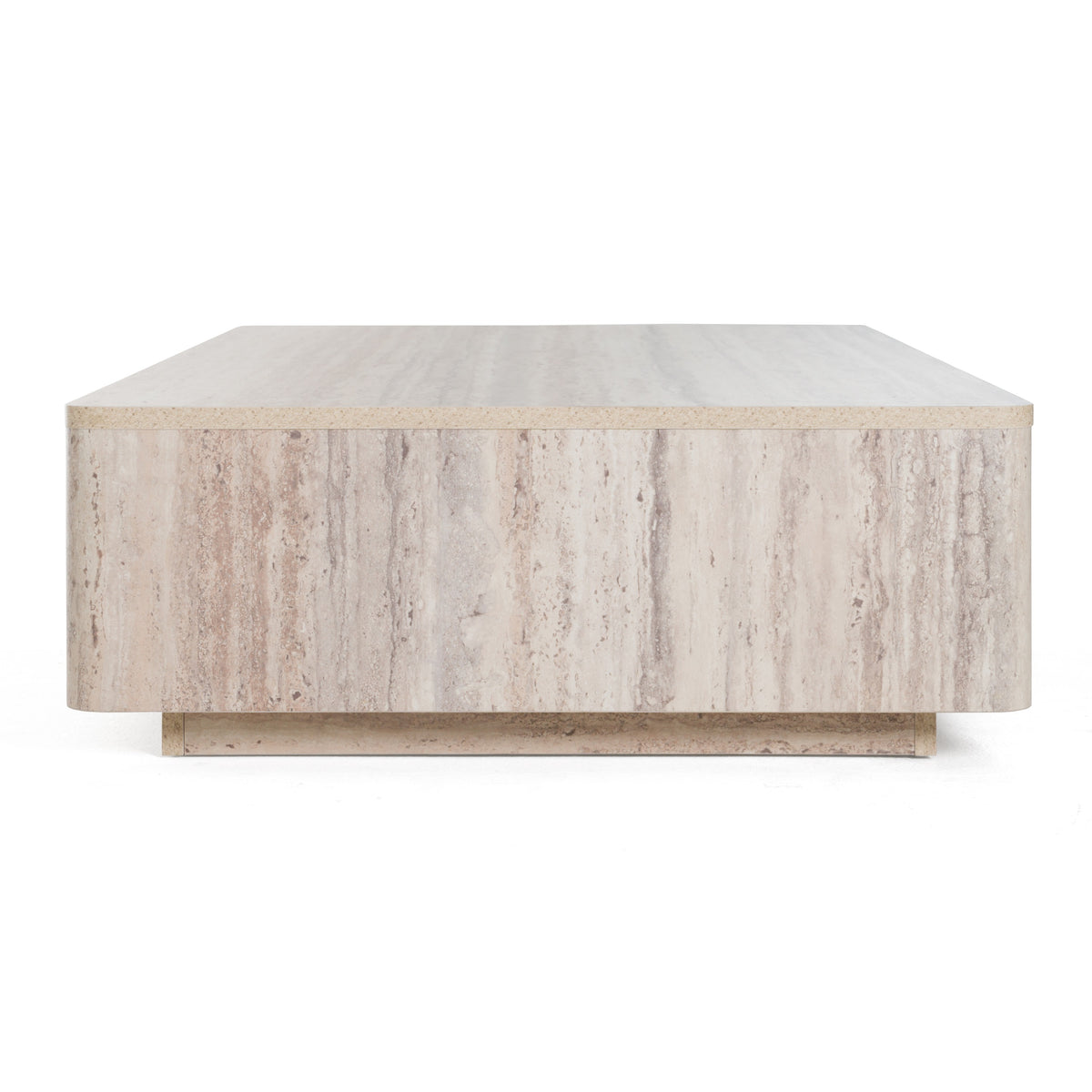 Roma Modern Faux Travertine Rectangular Coffee Table