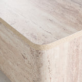 Roma Modern Faux Travertine Rectangular Coffee Table