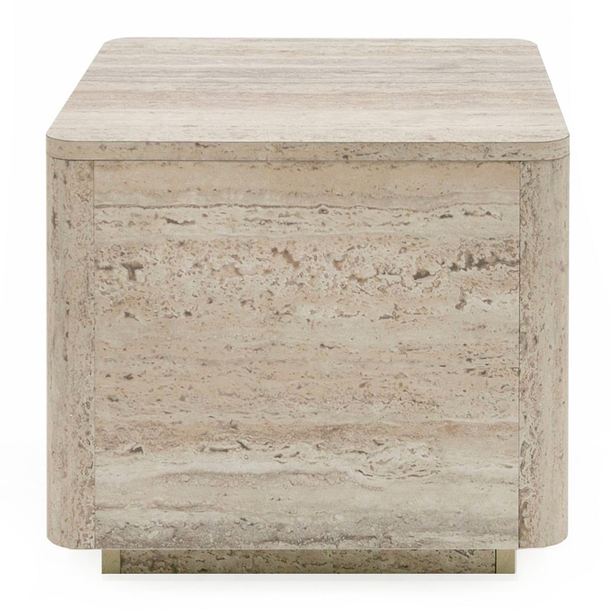 Roma Modern Faux Travertine Square End Table