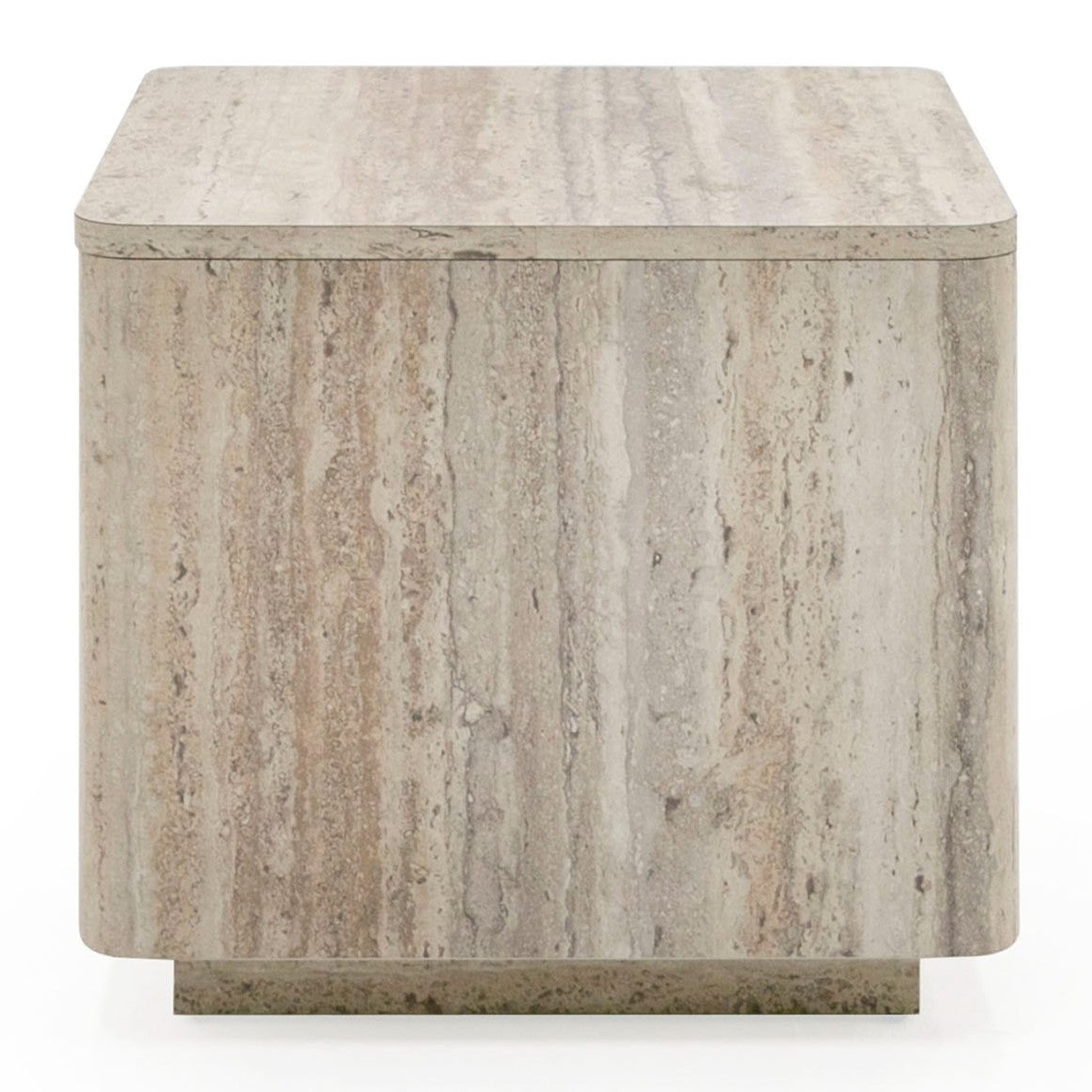 Roma Modern Faux Travertine Square End Table