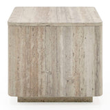 Roma Modern Faux Travertine Square End Table