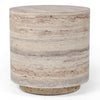 Roma Modern Faux Travertine Round End Table