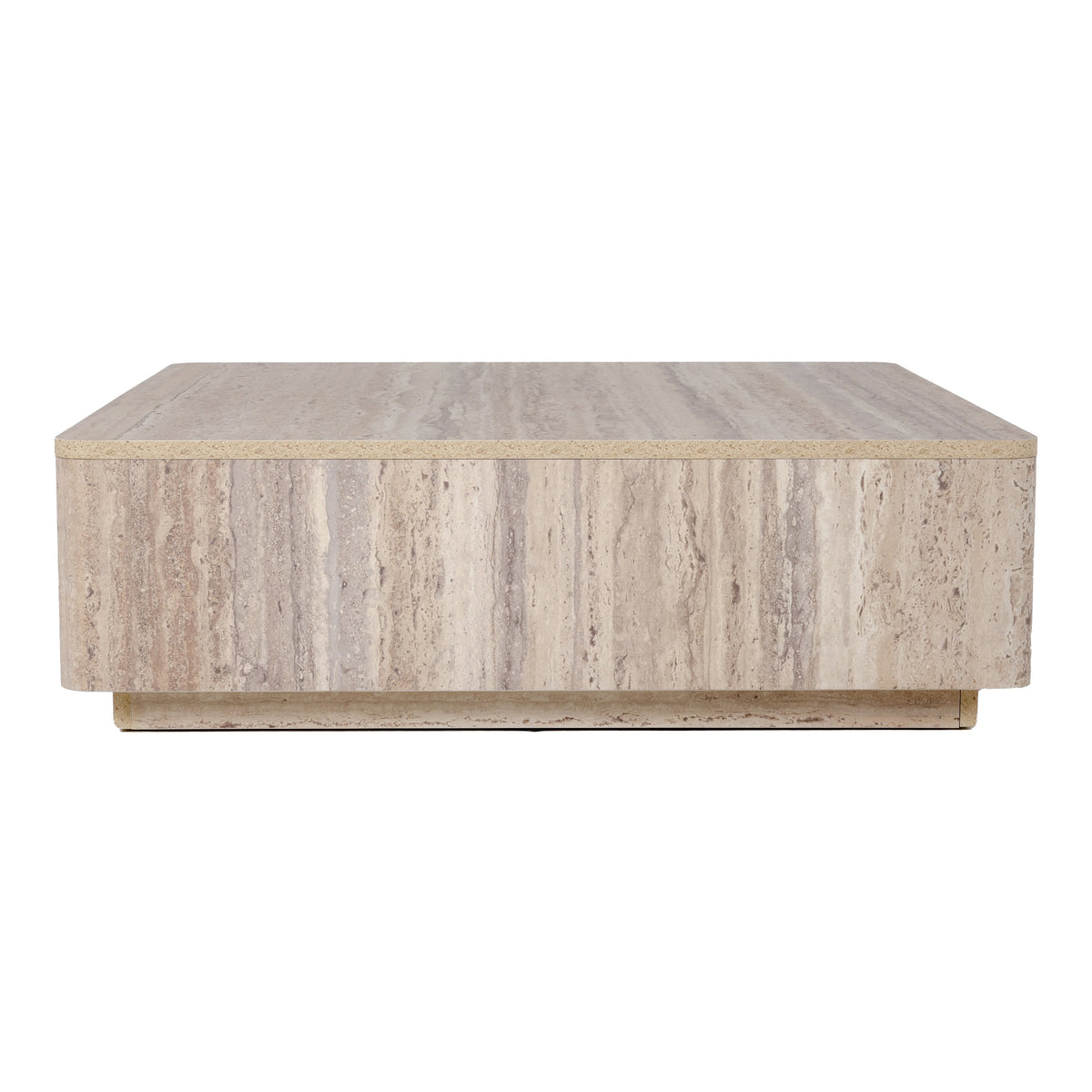 Roma Modern Faux Travertine Square Coffee Table
