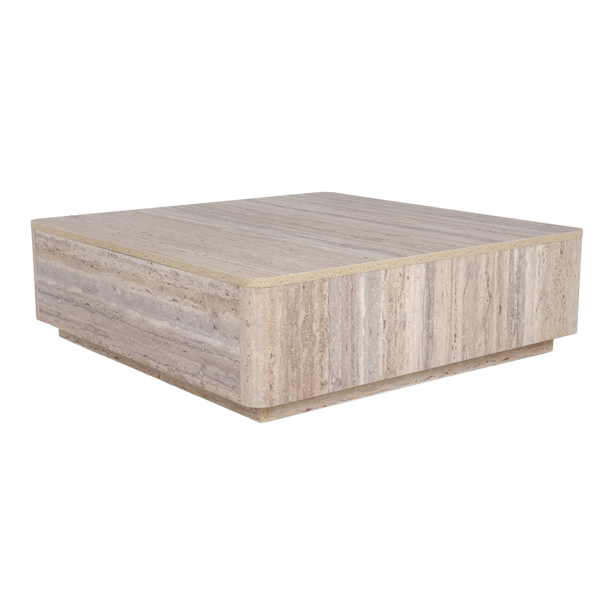 Roma Modern Faux Travertine Square Coffee Table