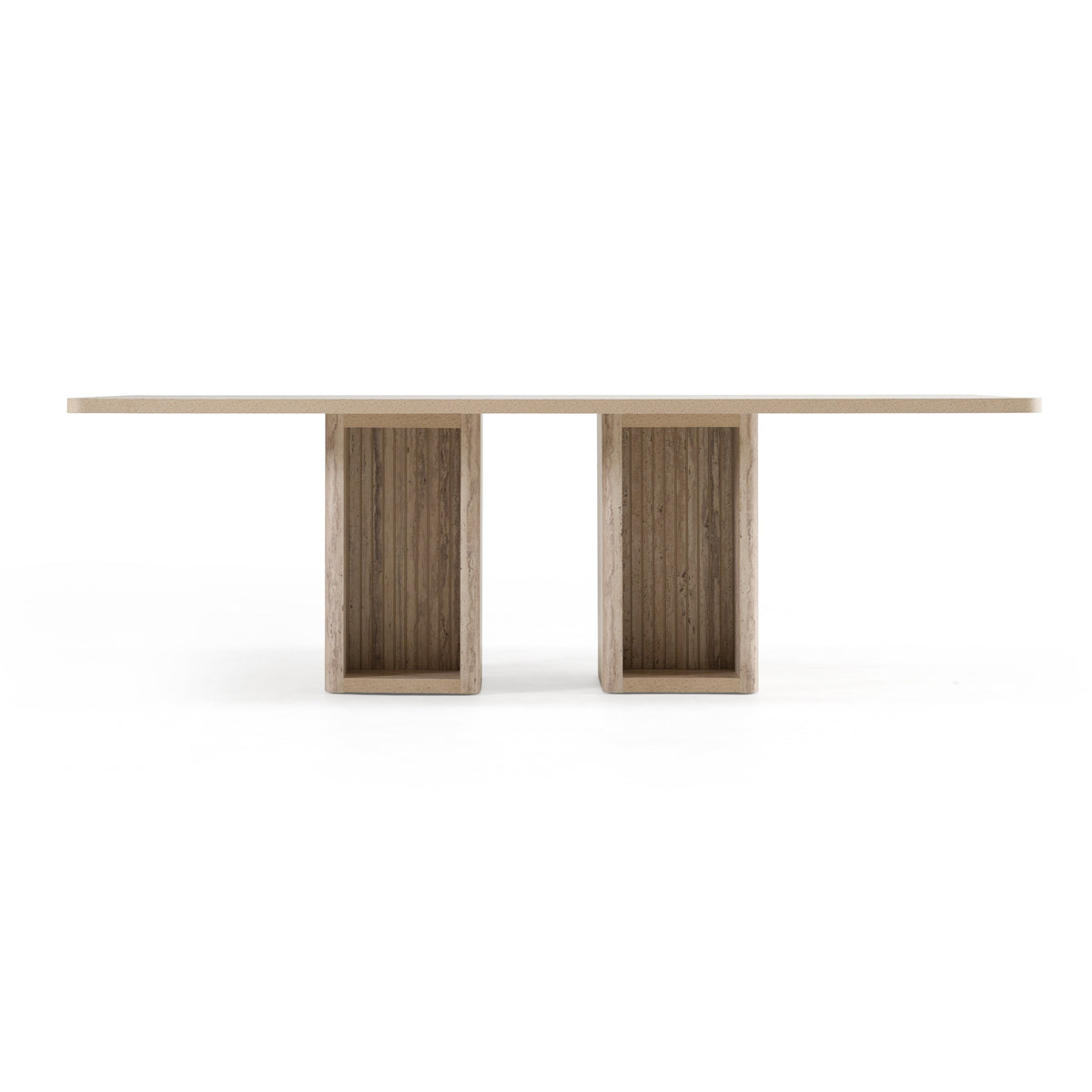 Roma Modern Travertine Rectangular Dining Table