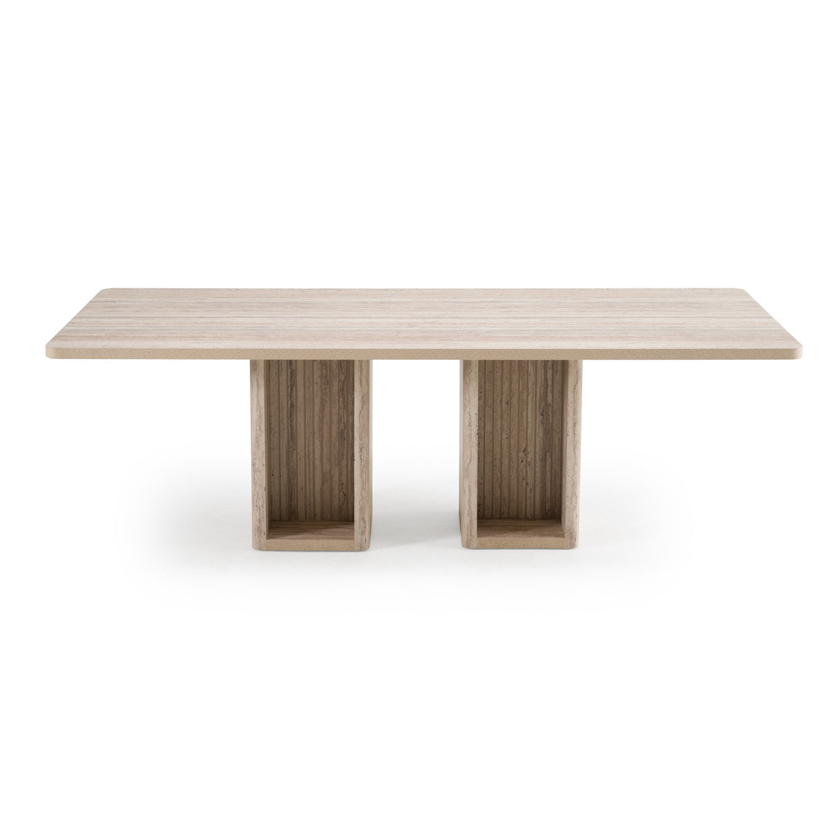 Roma Modern Travertine Rectangular Dining Table