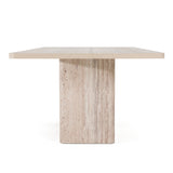 Roma Modern Travertine Rectangular Dining Table