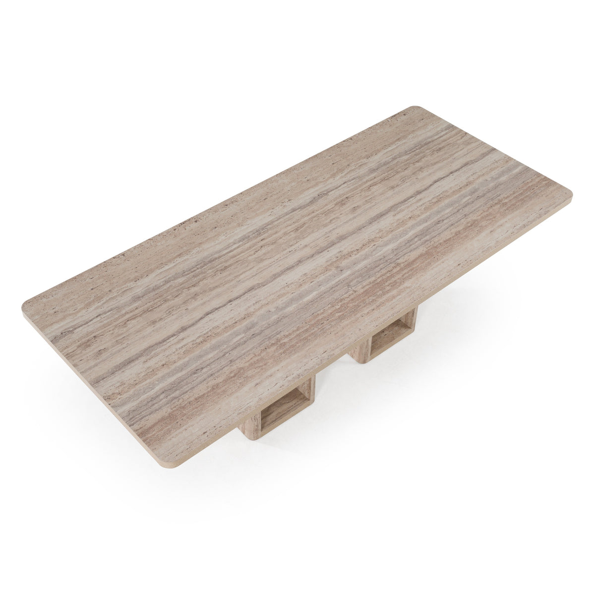 Roma Modern Travertine Rectangular Dining Table