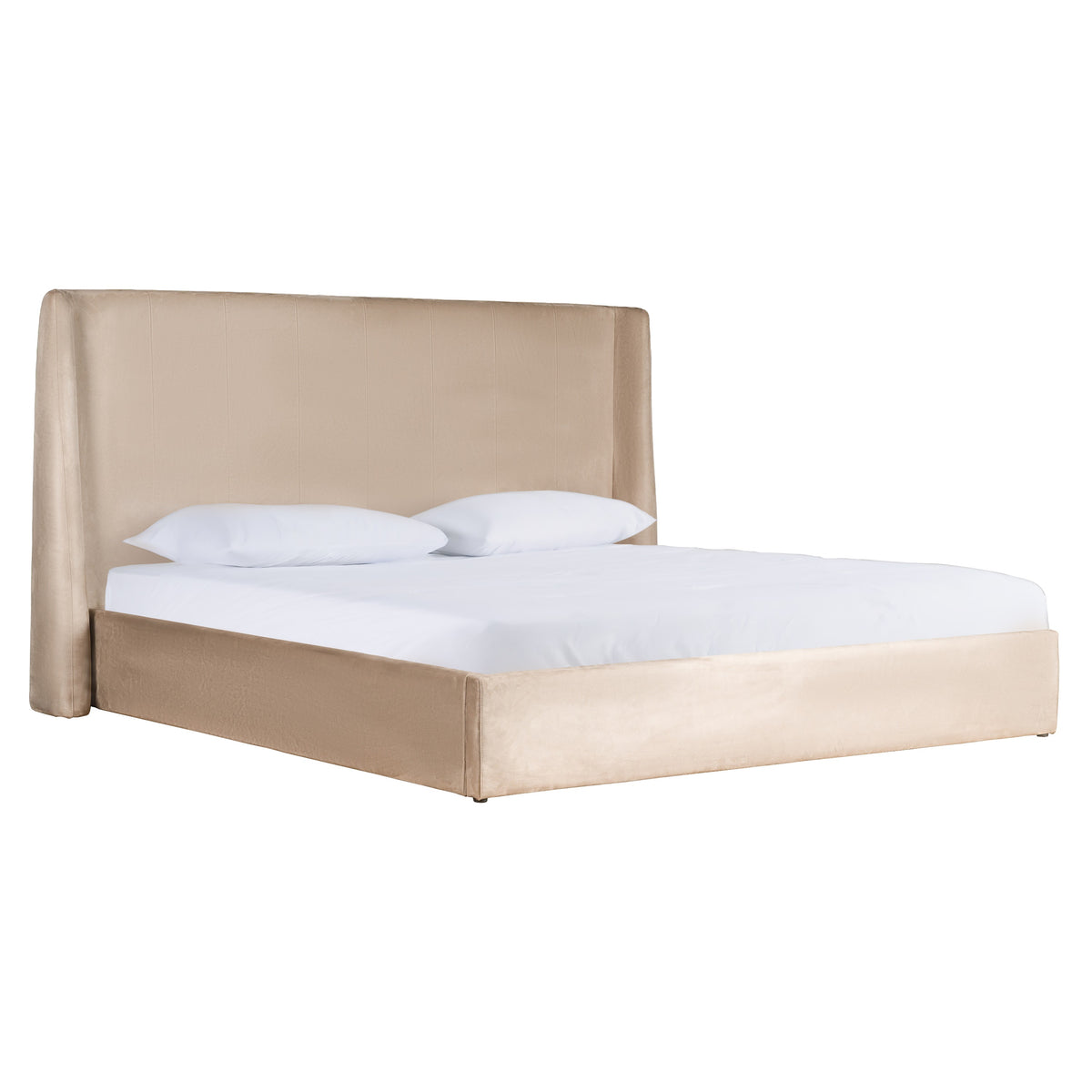 Roma Modern Taupe Microfiber Upholstered Bed