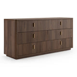 Roma Modern Walnut + Gold Dresser