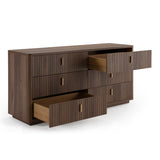 Roma Modern Walnut + Gold Dresser