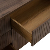 Daystar + Roma Modern Dark Brown Velvet + Walnut 4-Piece Bedroom Set