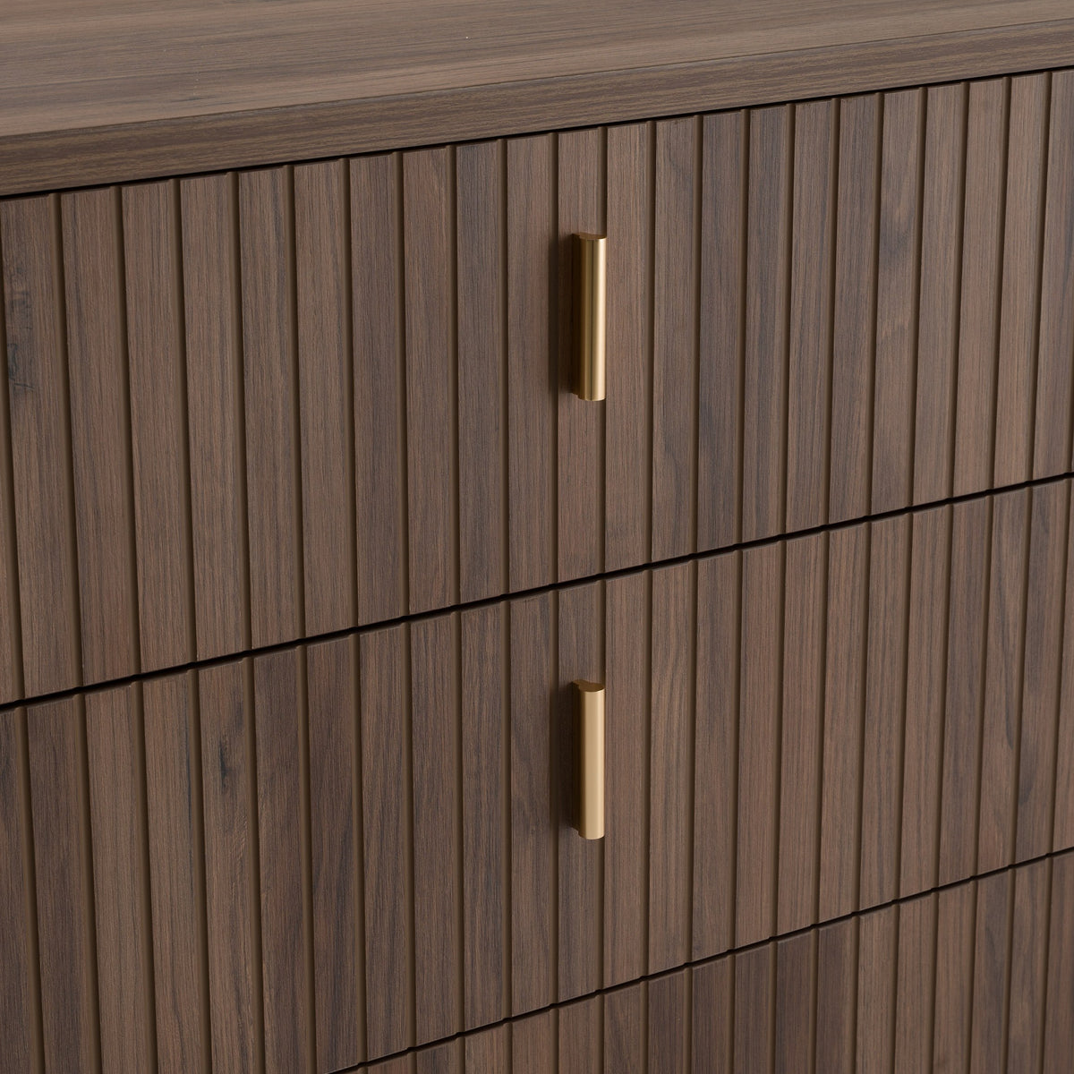Roma Modern Walnut + Gold Dresser
