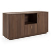Roma Modern Walnut + Gold File Cabinet