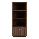 Roma Modern Walnut + Gold Bookcase