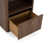 Roma Modern Walnut + Gold Bookcase