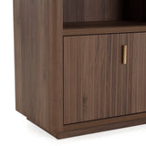 Roma Modern Walnut + Gold Bookcase