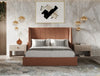 Roma Modern Burnt Orange Microfiber Upholstered Bed