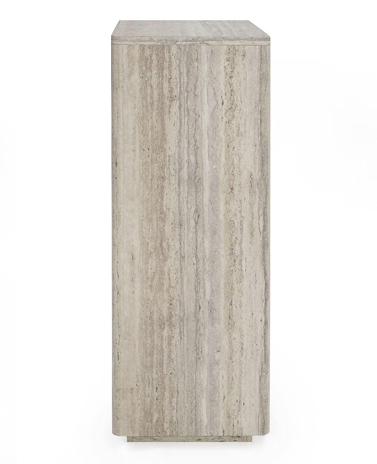 Roma Modern Faux Travertine + Gold Chest