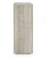 Roma Modern Faux Travertine + Gold Chest