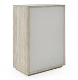 Roma Modern Faux Travertine + Gold Chest