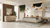 Roma Modern Faux Travertine + Gold Chest