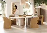 Roma Modern Travertine Rectangular Dining Table