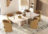 Roma Modern Travertine Rectangular Dining Table
