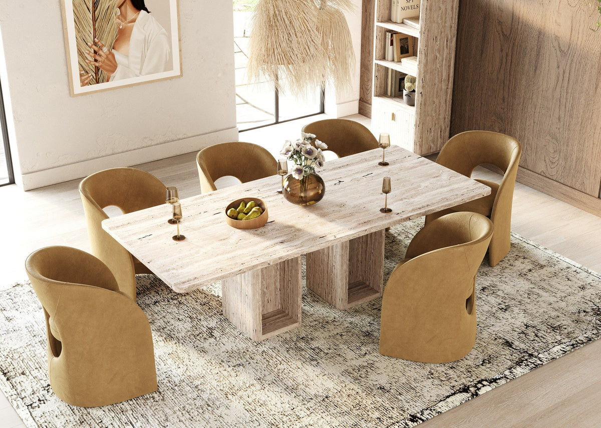 Brea Modern Tan Fabric Dining Chair