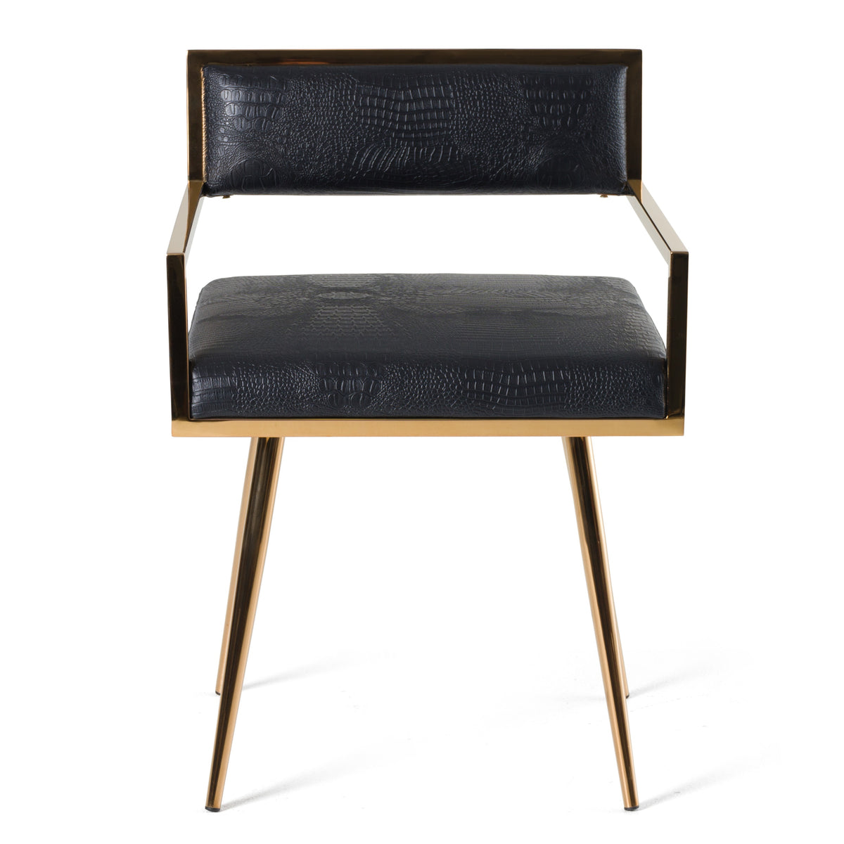 Rosario Modern Black & Rosegold Dining Chair