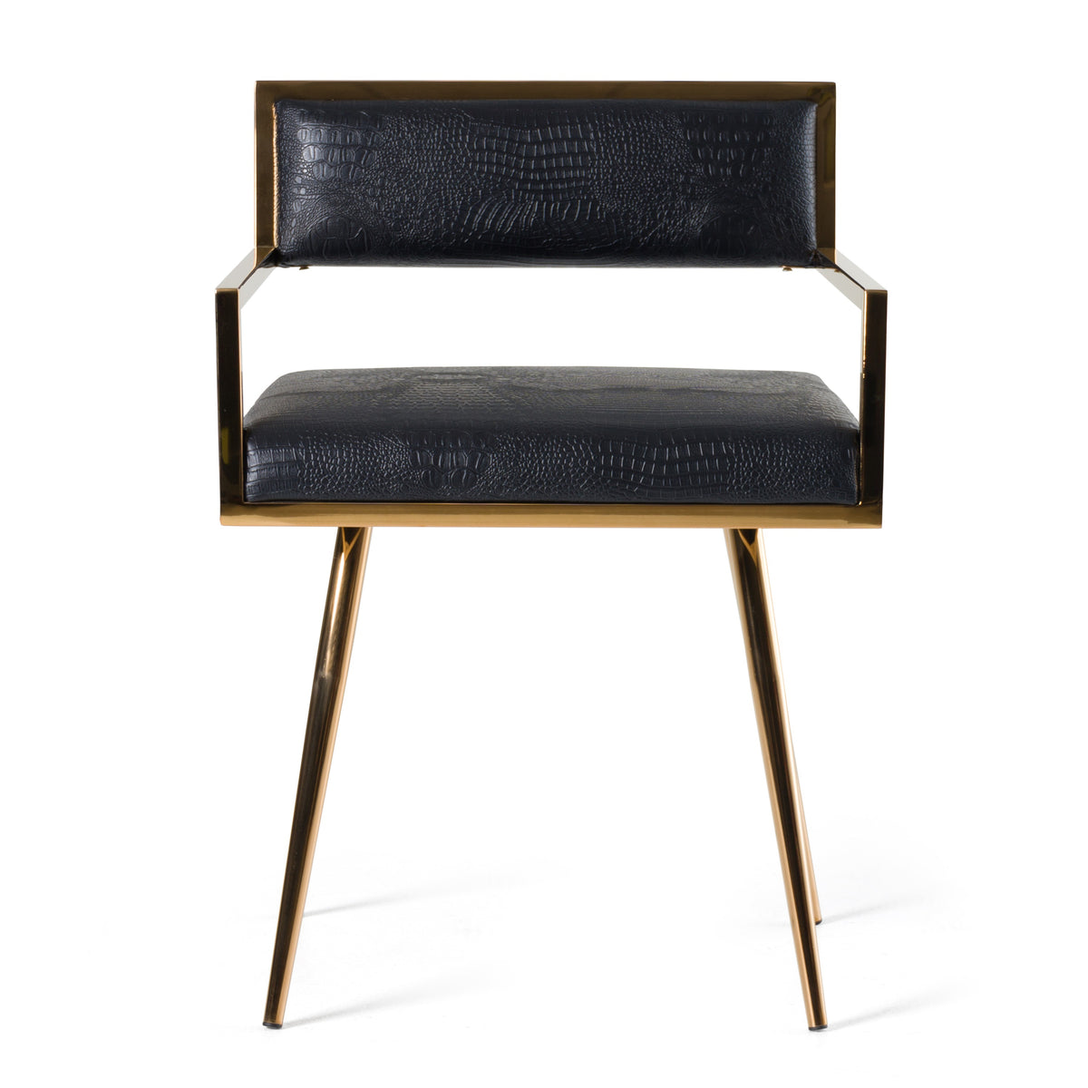 Rosario Modern Black & Rosegold Dining Chair