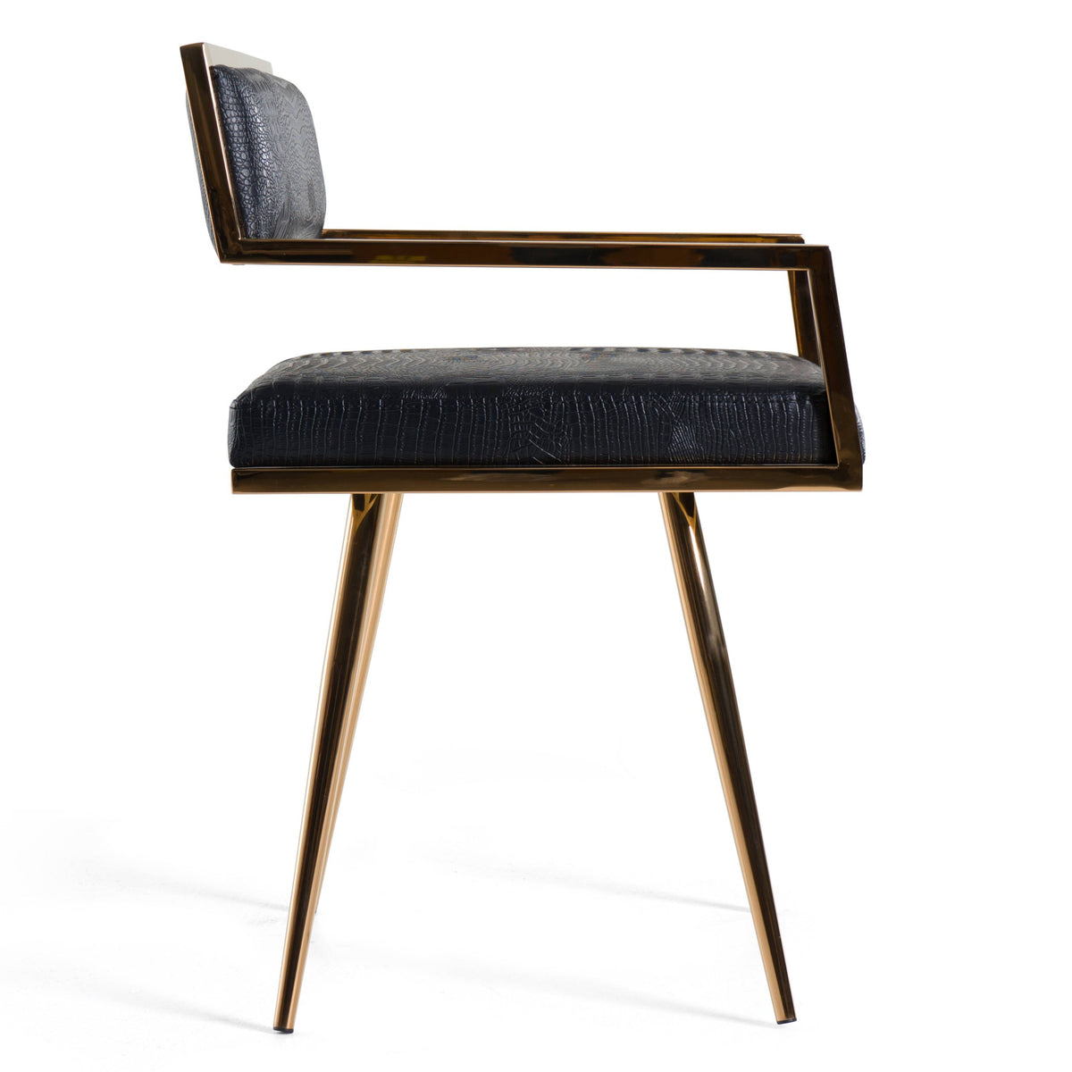 Rosario Modern Black & Rosegold Dining Chair