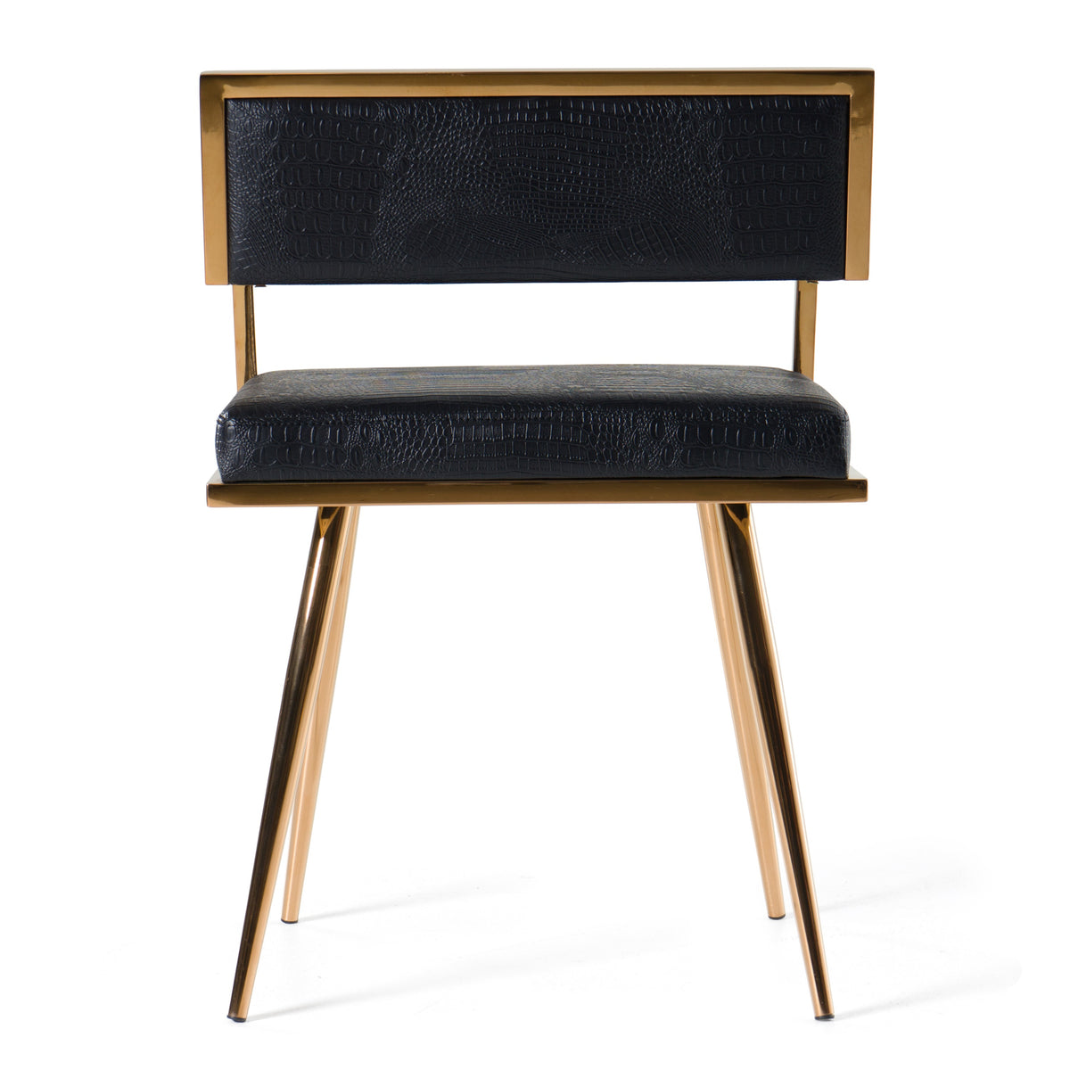 Rosario Modern Black & Rosegold Dining Chair