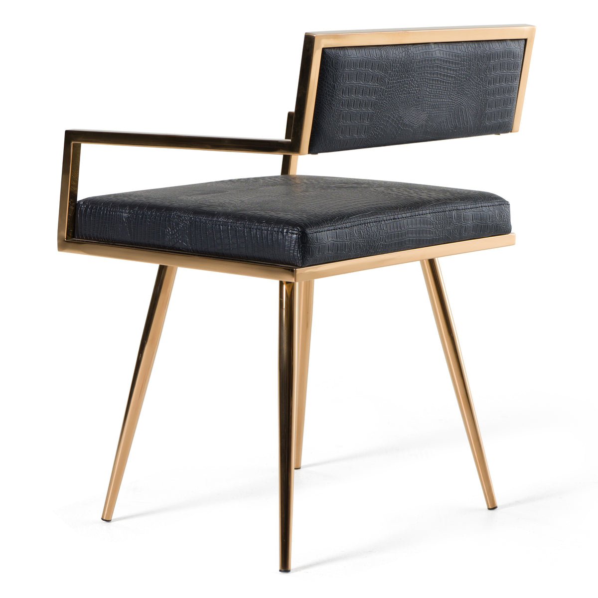 Rosario Modern Black & Rosegold Dining Chair