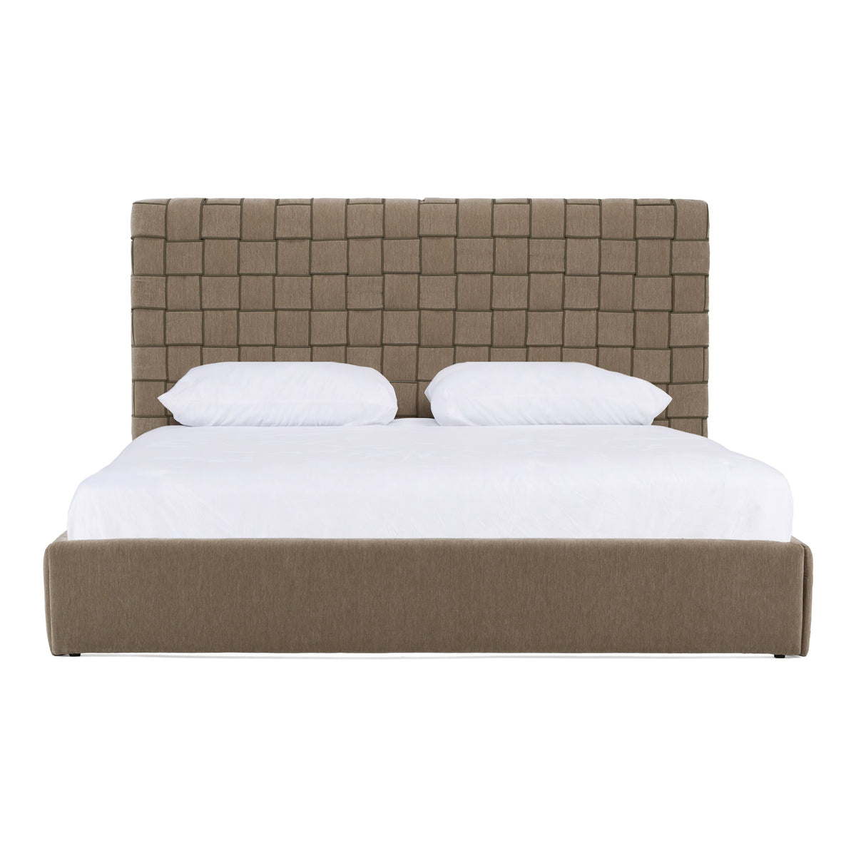 Rousey Modern Taupe Fabric Bed