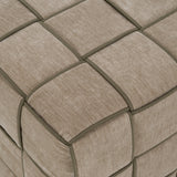 Rousey Modern Taupe Fabric Bench