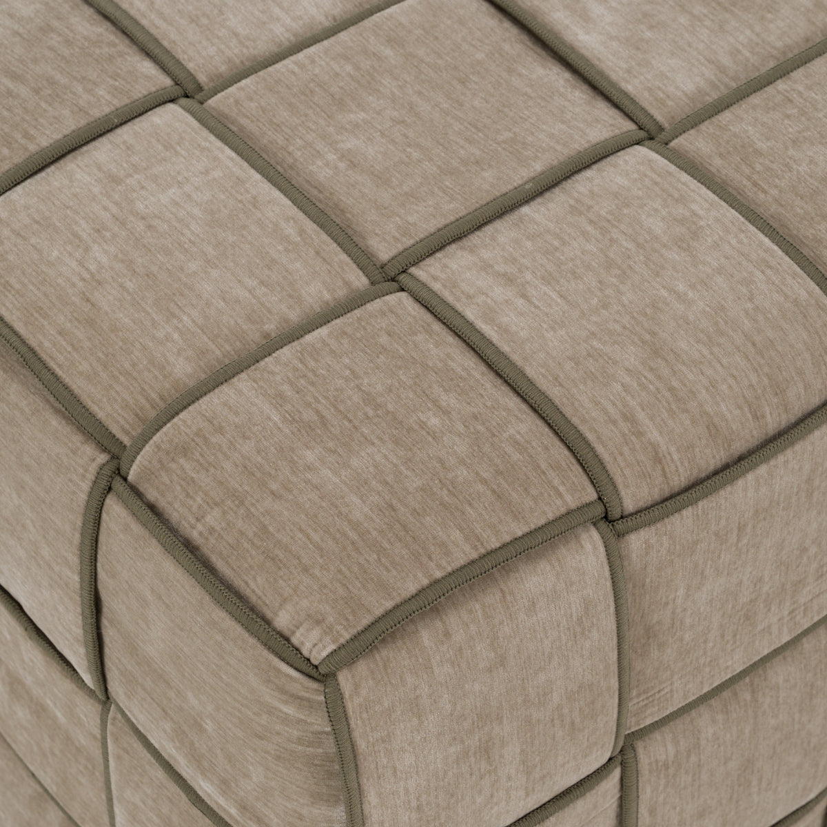 Rousey Modern Taupe Fabric Bench