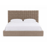 Rousey Modern Taupe Fabric Bed