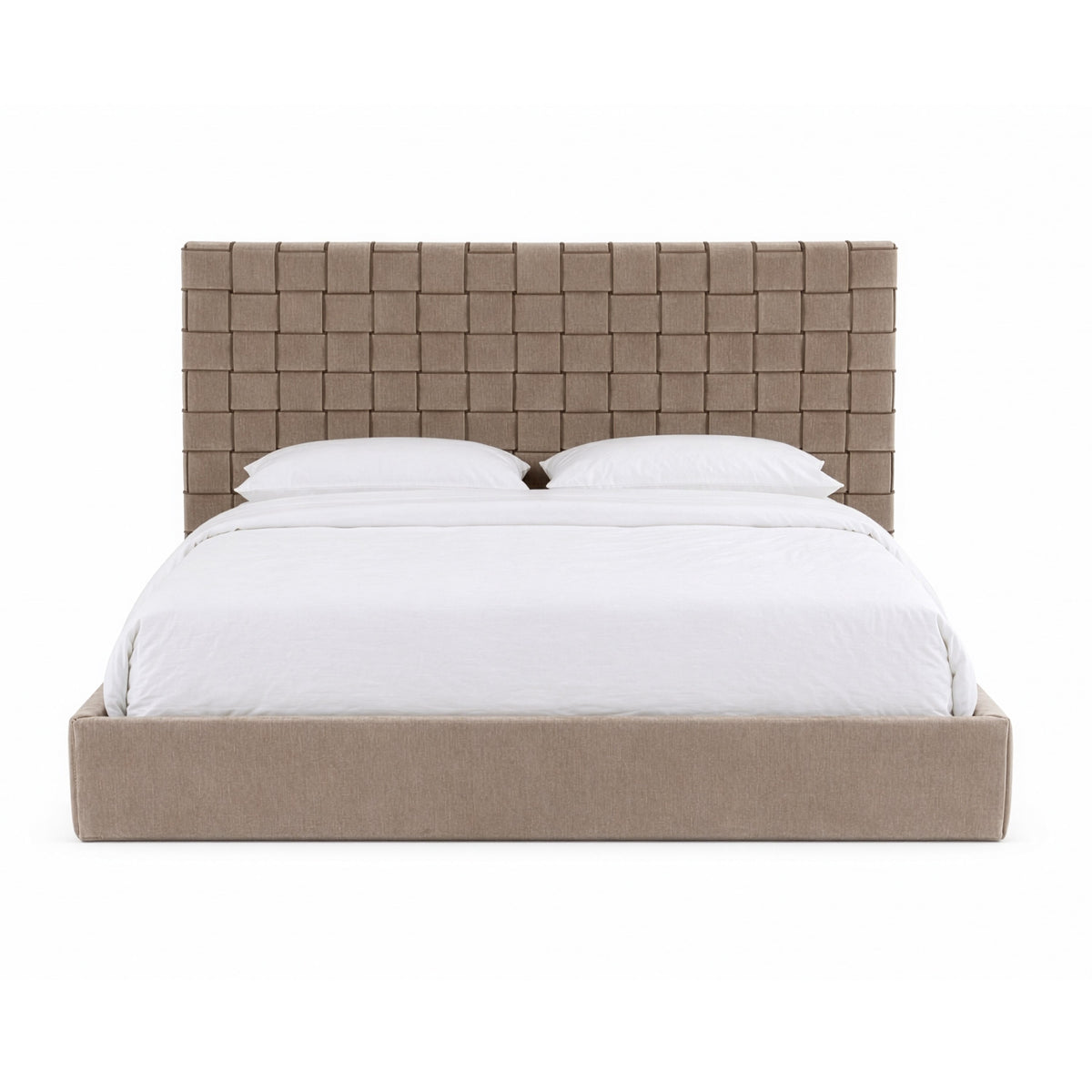 Rousey Modern Taupe Fabric Bed