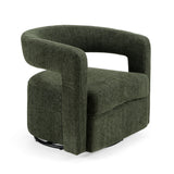 Ryan Modern Olive Green Fabric Swivel Accent Chair