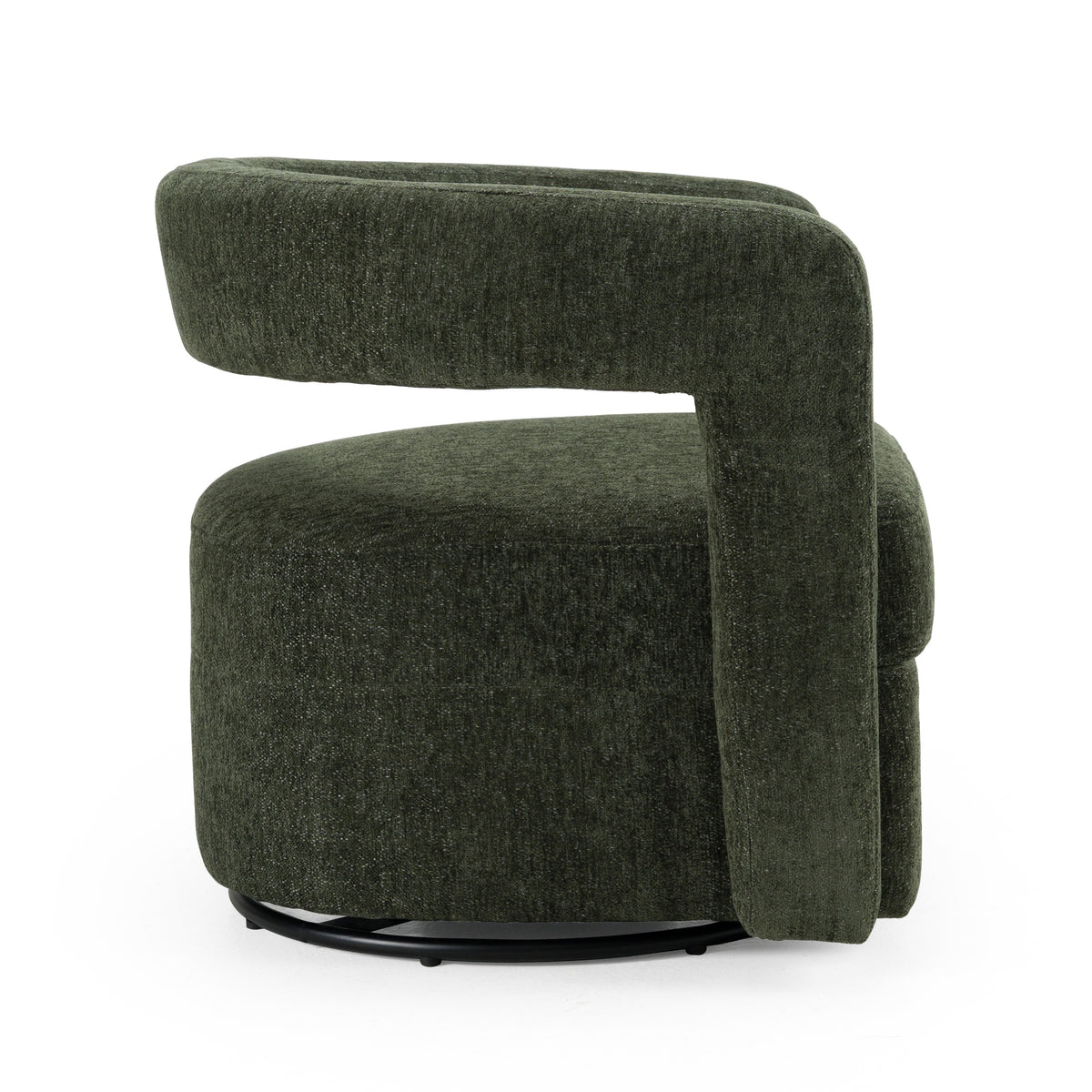 Ryan Modern Olive Green Fabric Swivel Accent Chair