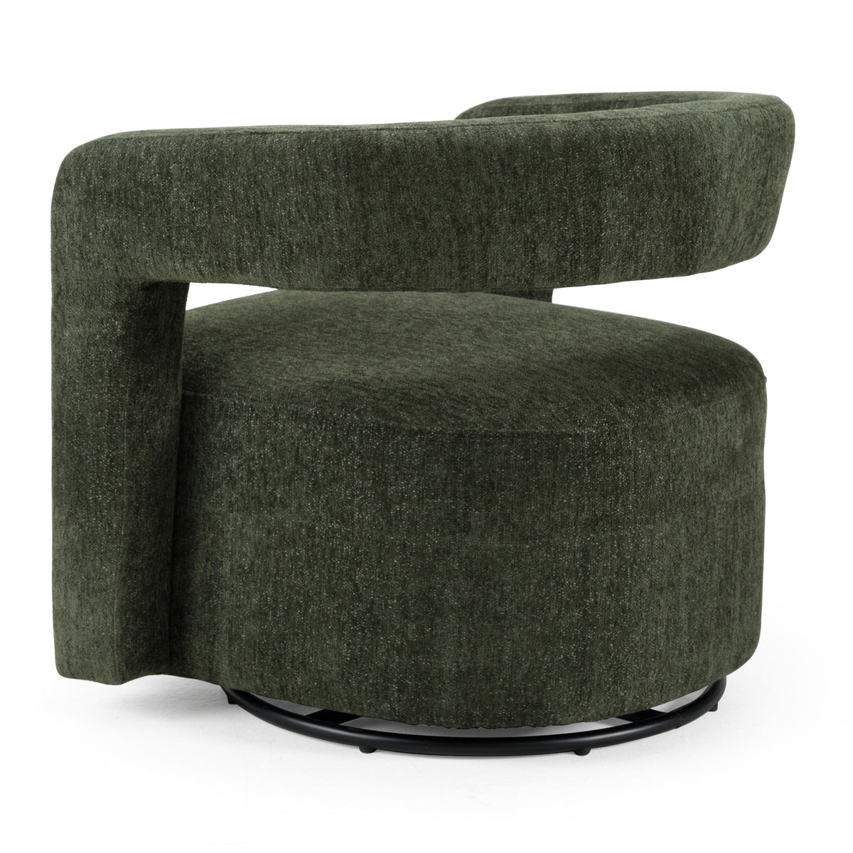 Ryan Modern Olive Green Fabric Swivel Accent Chair
