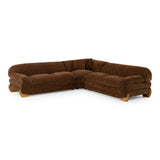 Crockett Modern Brown Fabric Sectional Sofa