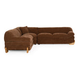 Crockett Modern Brown Fabric Sectional Sofa
