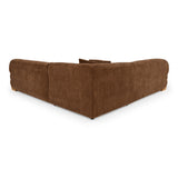 Crockett Modern Brown Fabric Sectional Sofa