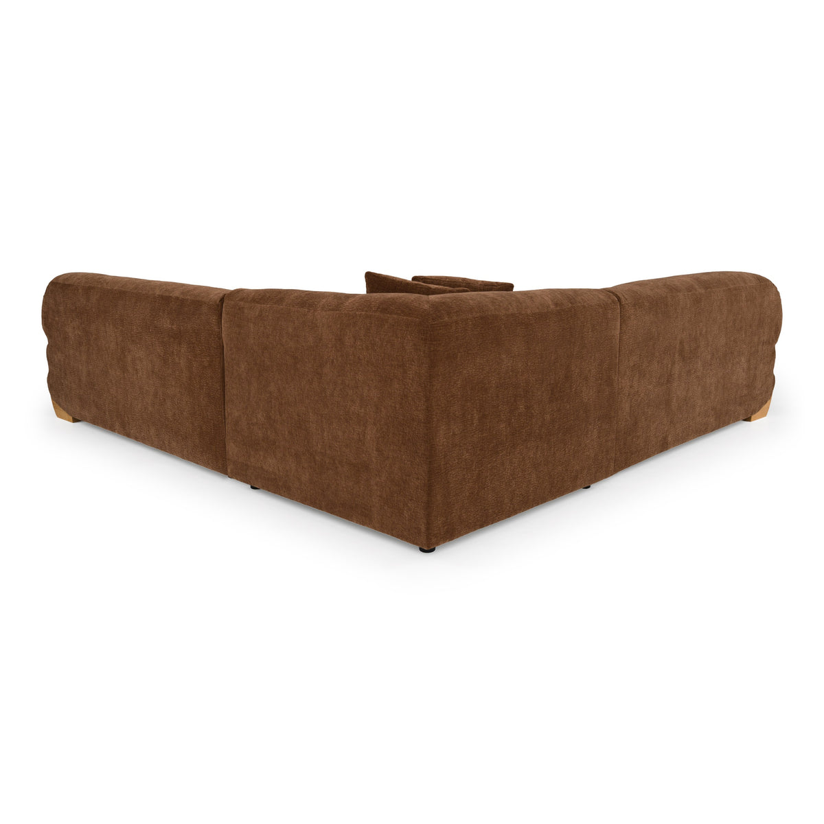 Crockett Modern Brown Fabric Sectional Sofa