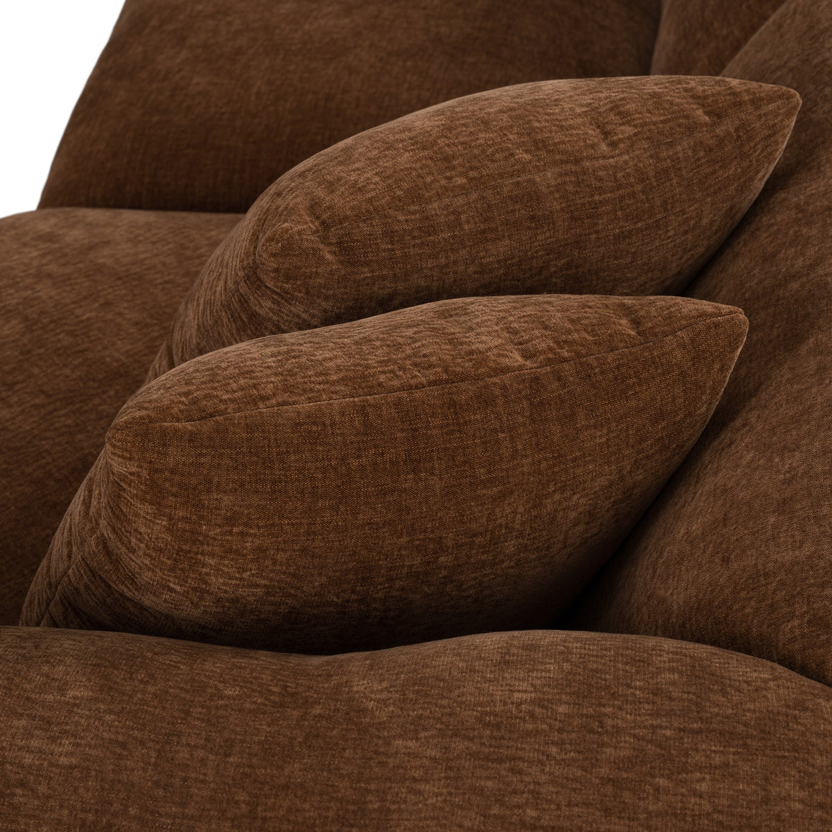 Crockett Modern Brown Fabric Sectional Sofa