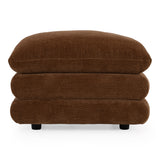 Crockett Modern Brown Fabric Ottoman