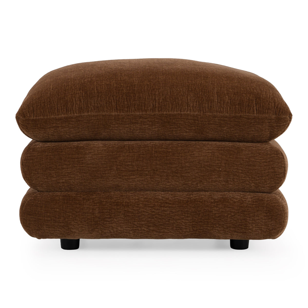Crockett Modern Brown Fabric Ottoman